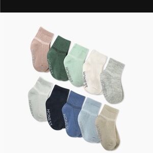 New 10 Pack Honest Baby Socks - Blue Sunrise